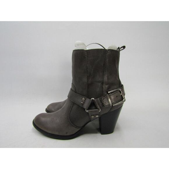 Arturo Chiang Womens Size 10 M Brown Leather Harness Buckle Ankle Boots Bootie - Picture 1 of 11
